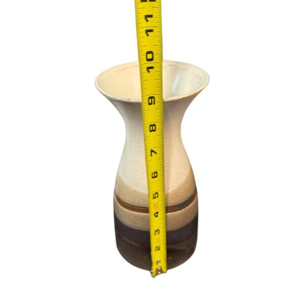 Stoneware Vase With Earthy Tones & Flared Rim Flowers Garden Art Outside Earthy - Picture 6 of 8